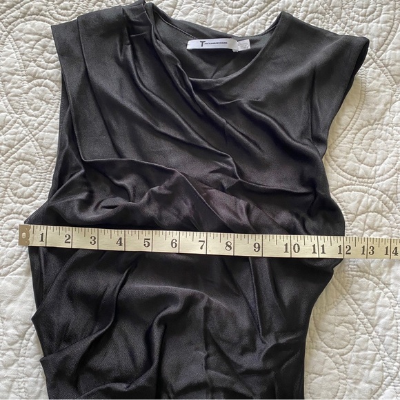 T Alexander Wang Ruched Pique Body Con Sleeveless Dress Black XS - Picture 7 of 11